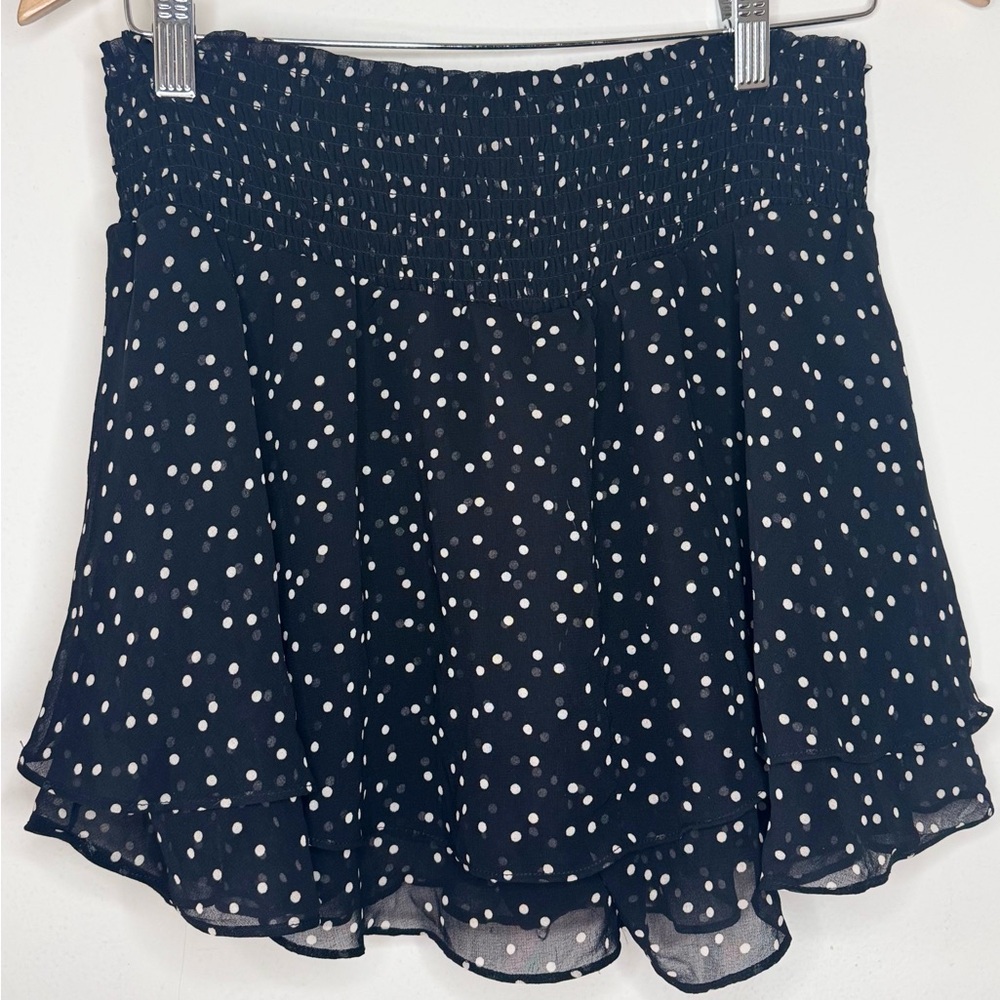 Urban Outfitters Flowy Black Polka Dot Skort Skirt Women’s Medium